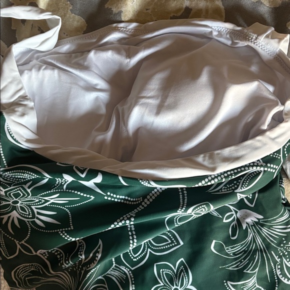 NWT Green Floral Tummy Control One-Piece Swimsuit - Picture 5 of 5